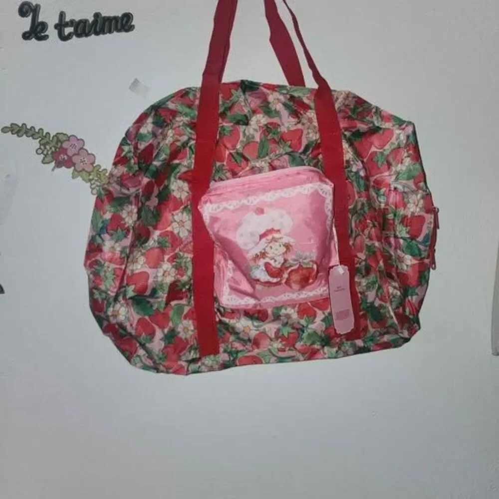 Strawberry Shortcake Foldable Lightweight Shopping Duffle Bag